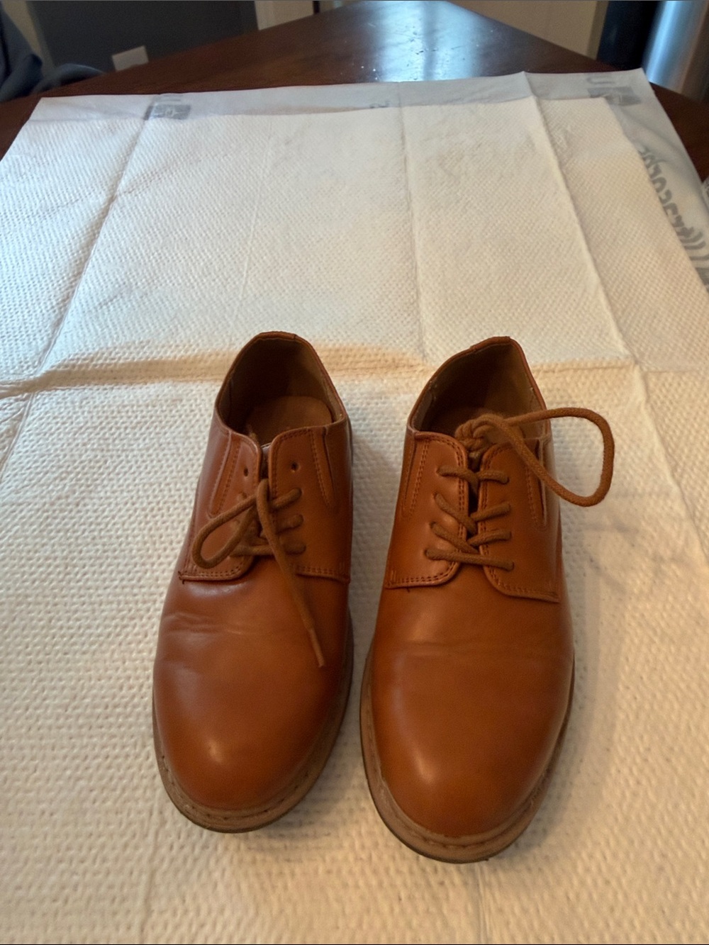 Kenneth Cole Boys' Tan Leather Lace-Up Dress Shoes